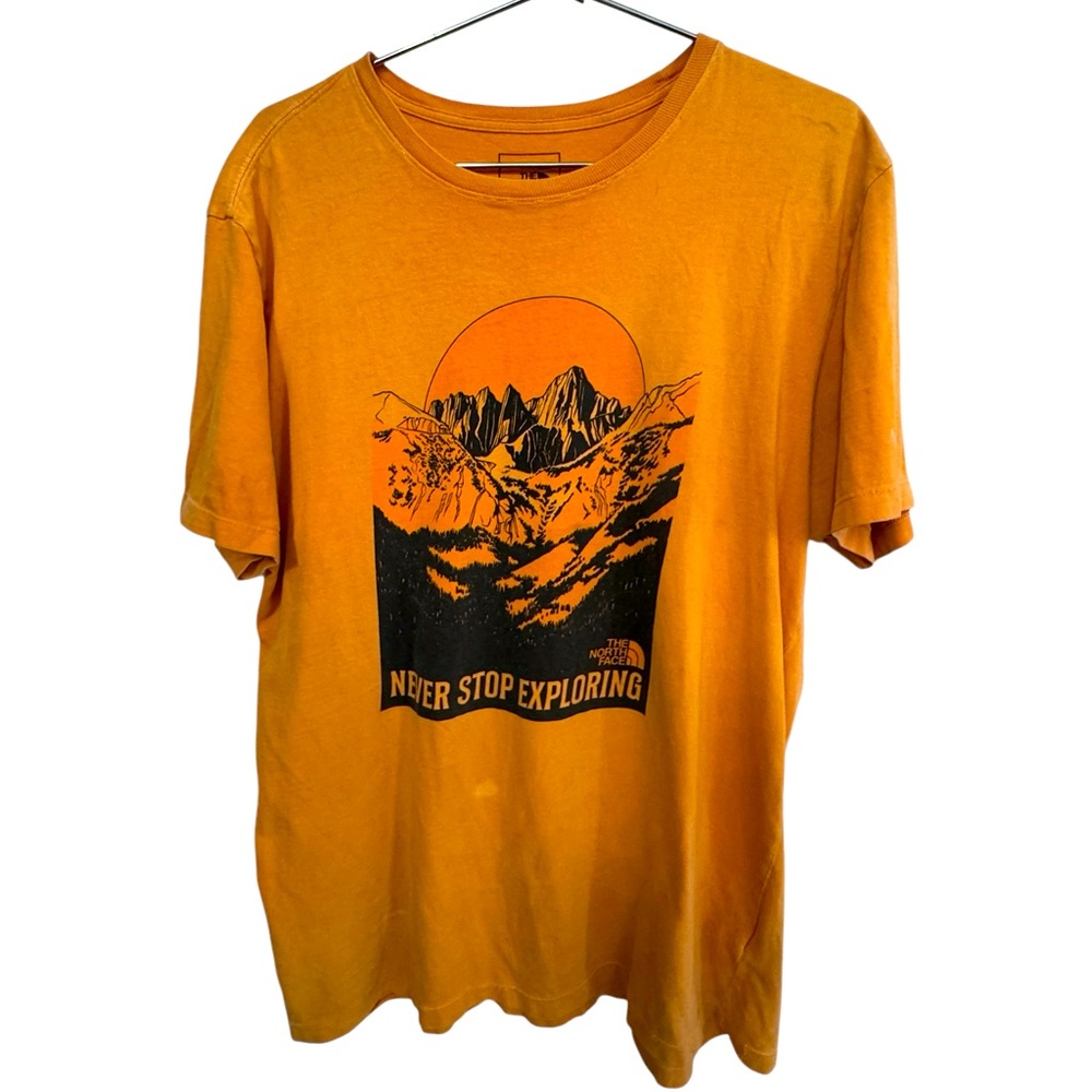 The North Face Men's Mustard Yellow Never Stop Exploring Graphic T-Shirt